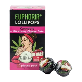 Euphoria Cannabis Lollipops with Bubble Gum